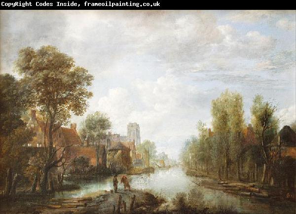 Aert van der Neer Landscape with waterway